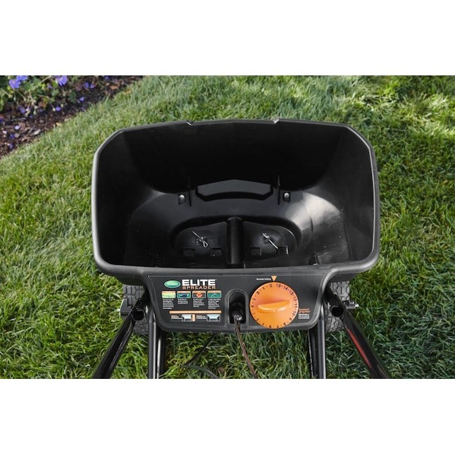 Scotts Elite Spreader Broadcast Spreader 80-lb Capacity Compatible with Ice Melt