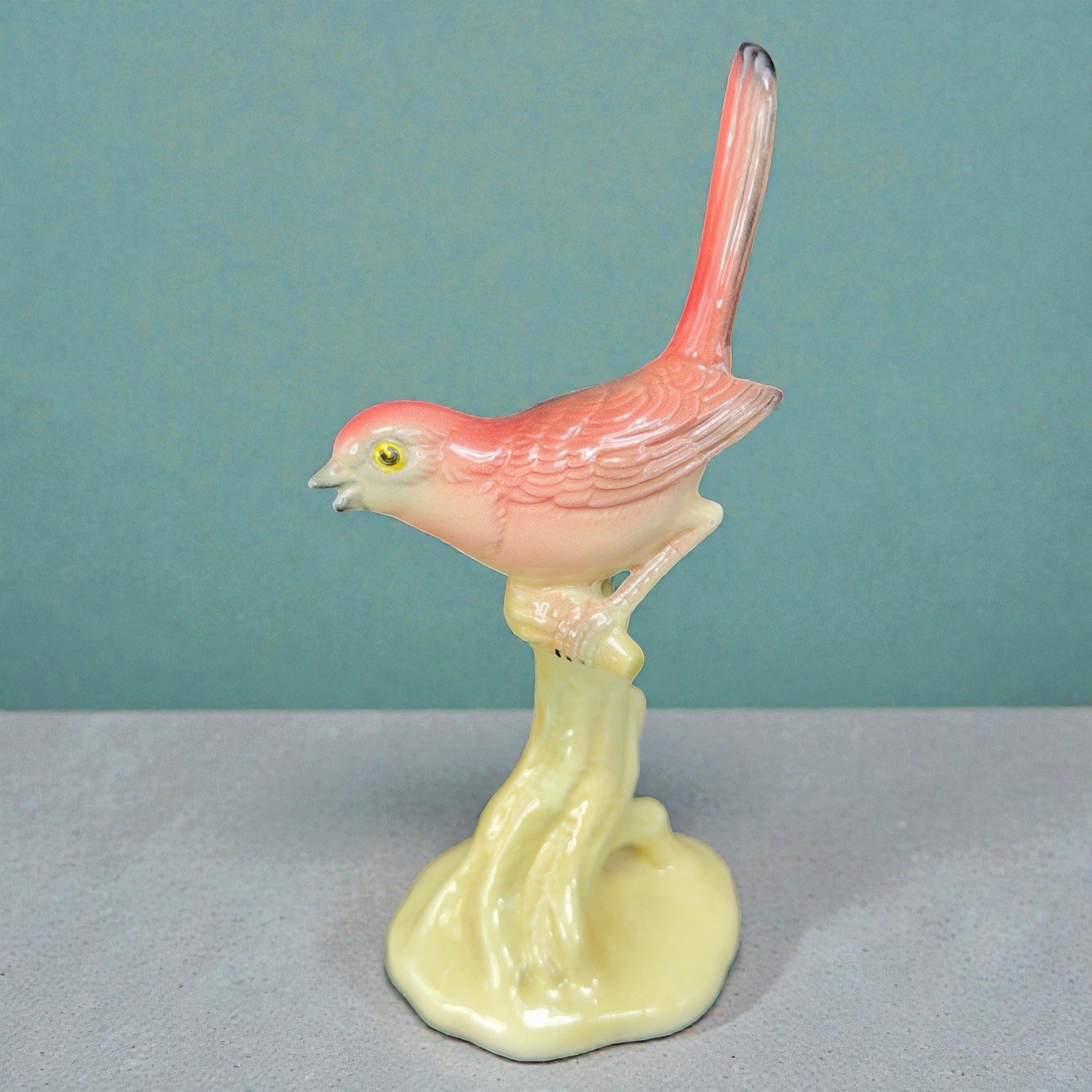 Vintage Brad Keeler Porcelain Finch Bird On Branch Figurine Made in USA VTG
