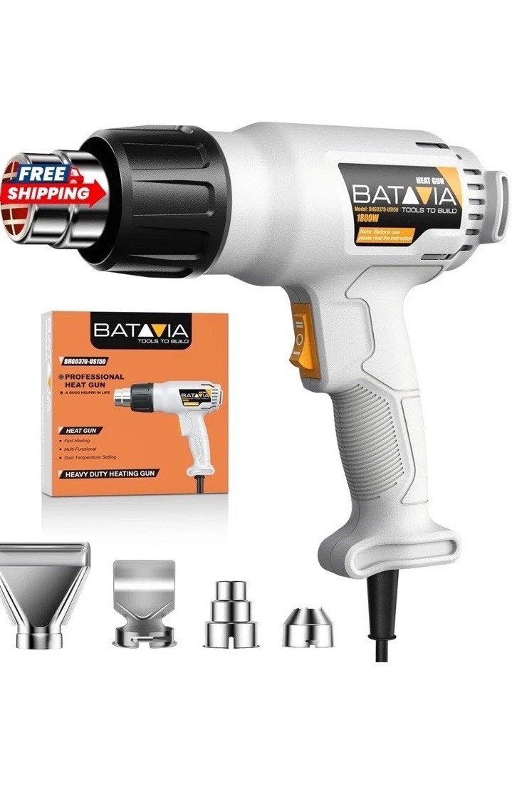 Heat Gun - Dual Protection Fuses 1800W Heavy Duty Fast Heat Hot Air Gun