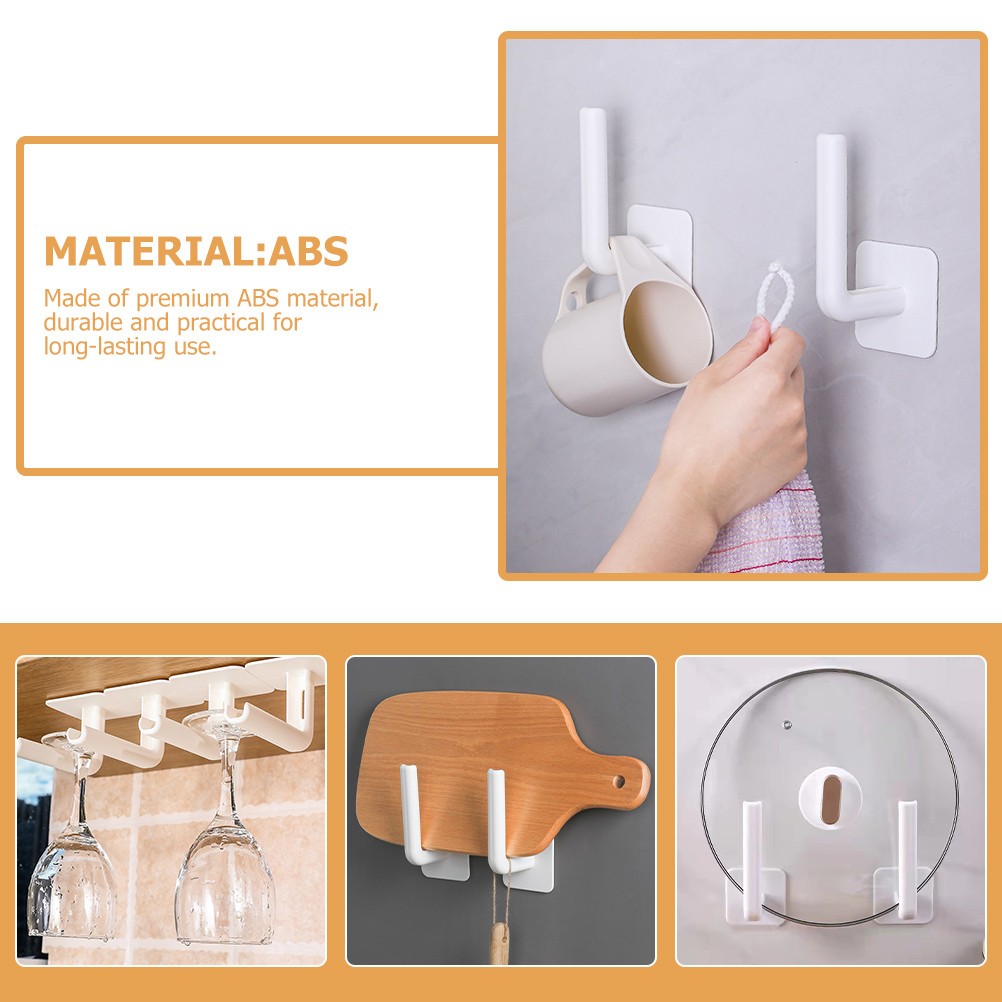 8 Pcs Sticker Hooks for Hanging Plastic Sticky Adhesive Towel Removable