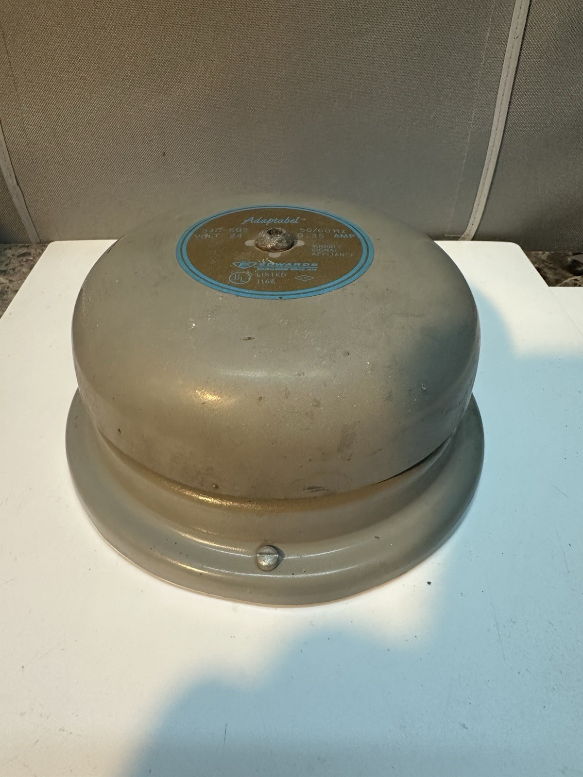 Vintage Edwards Adaptabel 24V Old Schoolhouse Bell Fire Alarm 340-6G5 (!4)