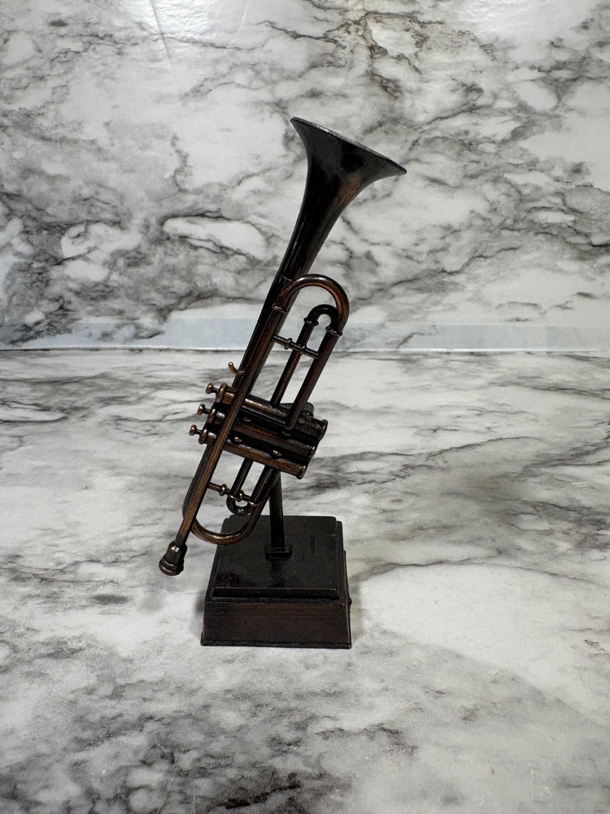 Vintage Taille Diecast Miniature Antique Finished Trumpet #9634 Pencil Sharpener