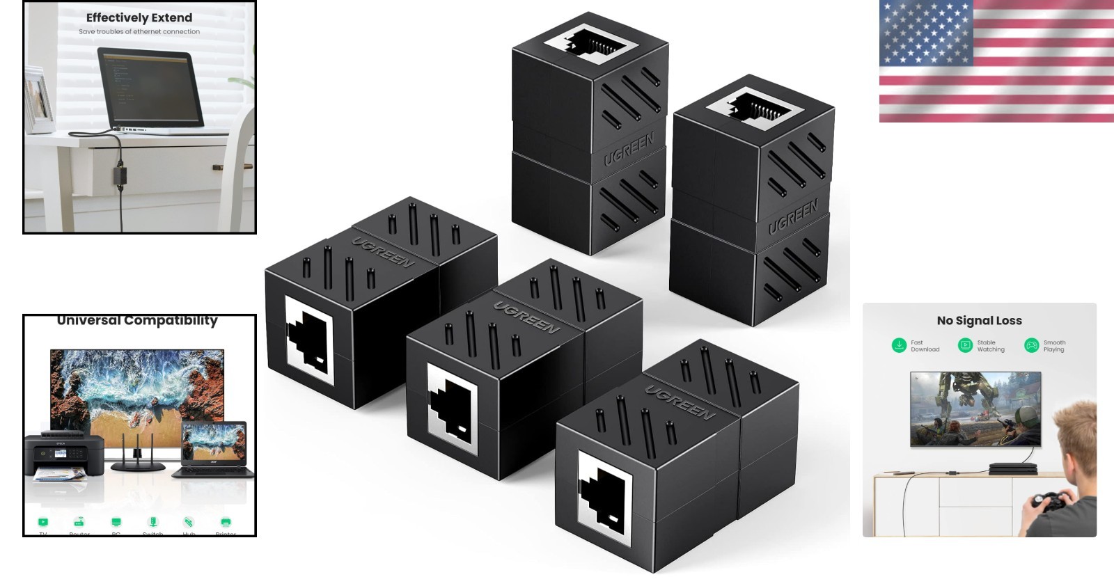 Brand New Ethernet Coupler 5 Pack Black