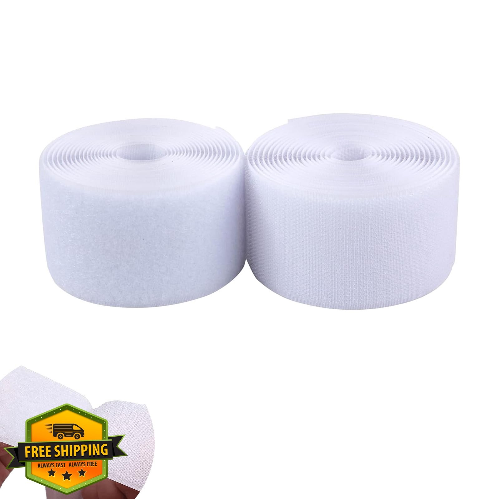 Sew On Hook and Loop Strips White 2" x 10 ft for Fabric Crafts