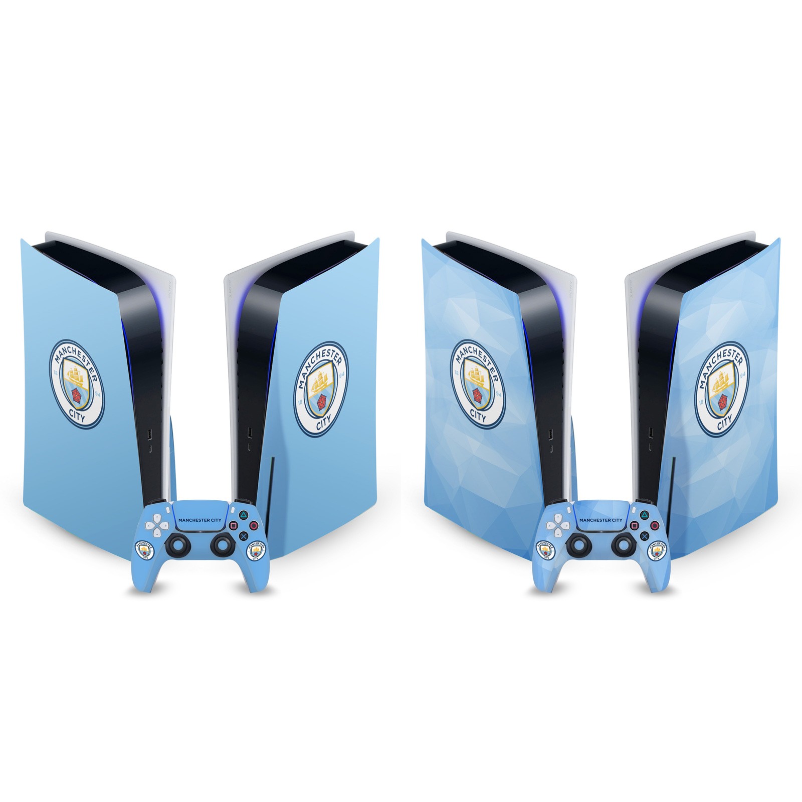 MANCHESTER CITY MAN CITY FC BADGE VINYL SKIN FOR PS5 DISC CONSOLE & DUALSENSE