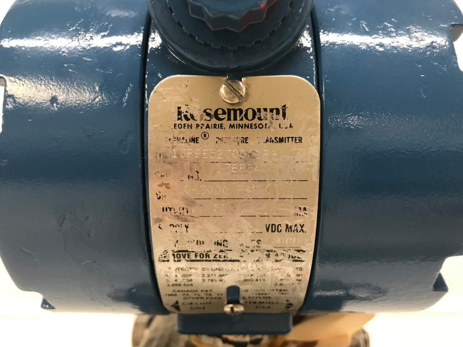 Rosemount Gage PressureTransmitter 1151GP9 range 3000PSIG BR