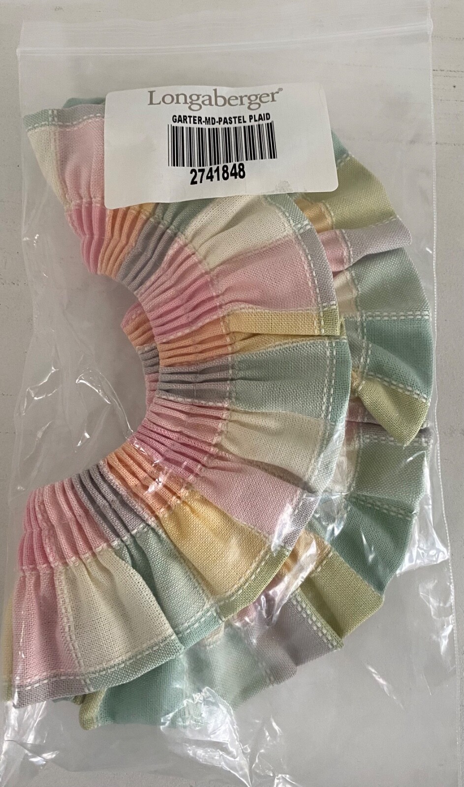 Longaberger Garter Pastel Plaid Medium