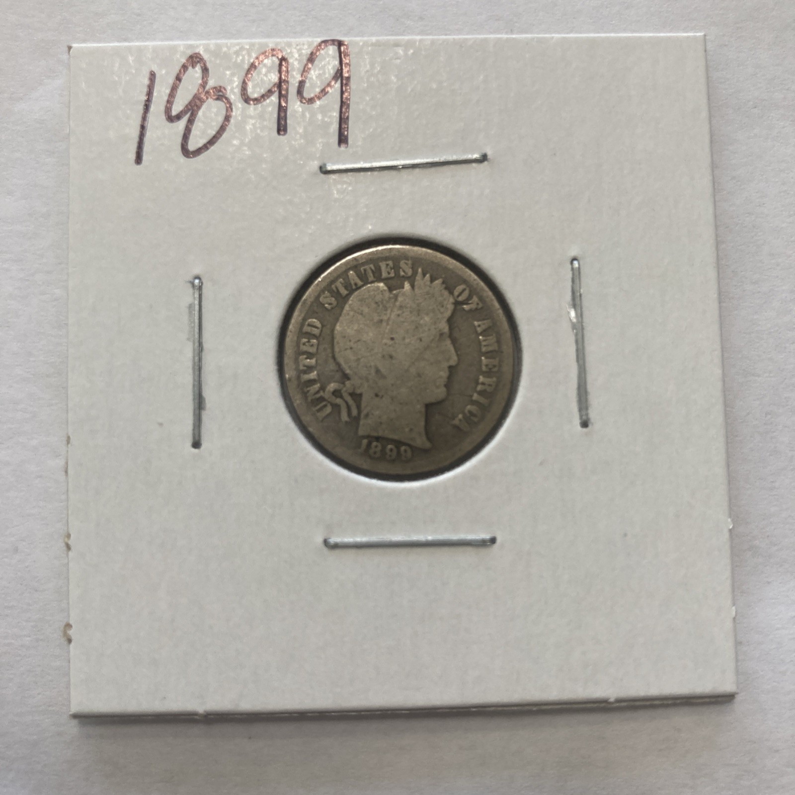 1899 P Barber 90% Silver Dime 10c US Coin