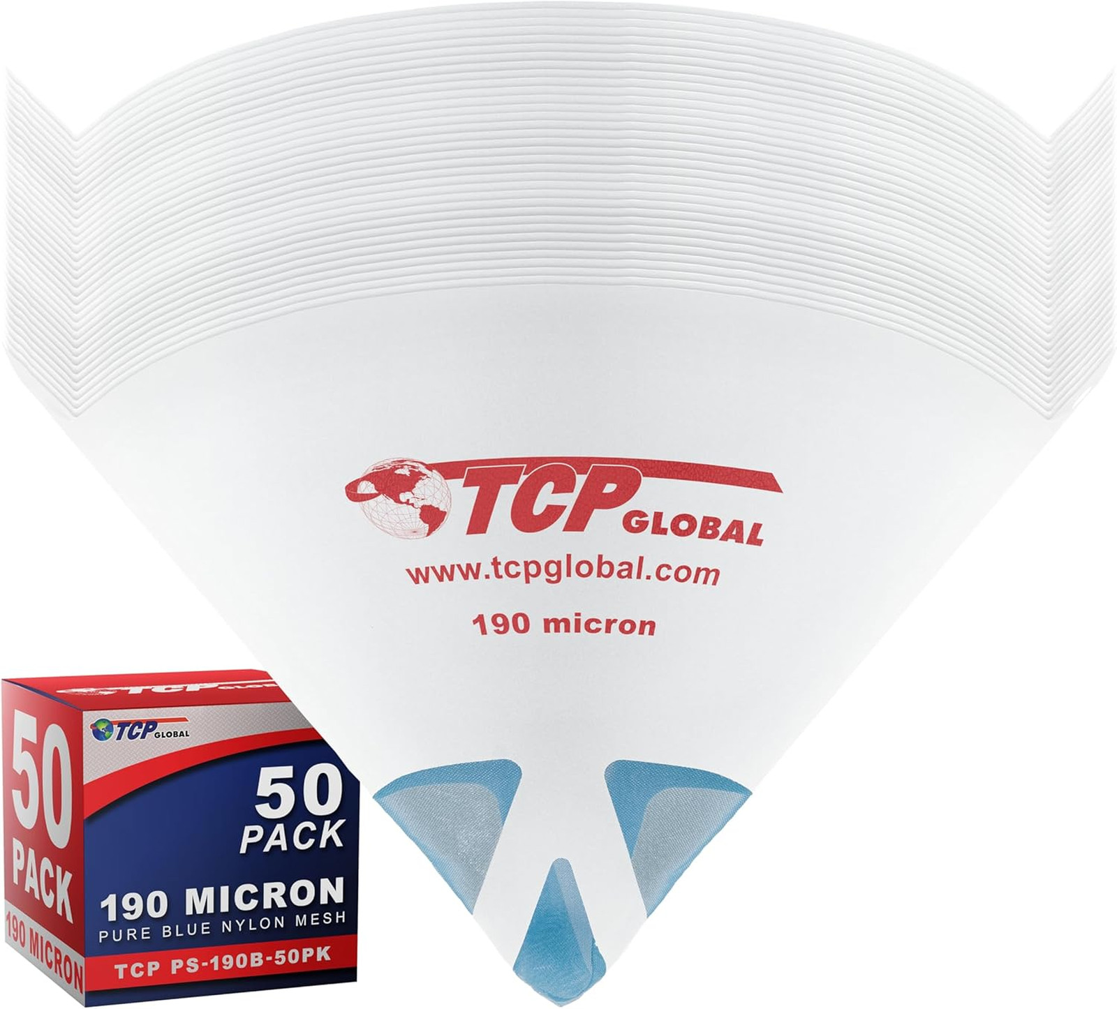 Paint Filter Cones 190 Micron Filter Tips Bulk Pack 50 Nylon Mesh Fine Spray