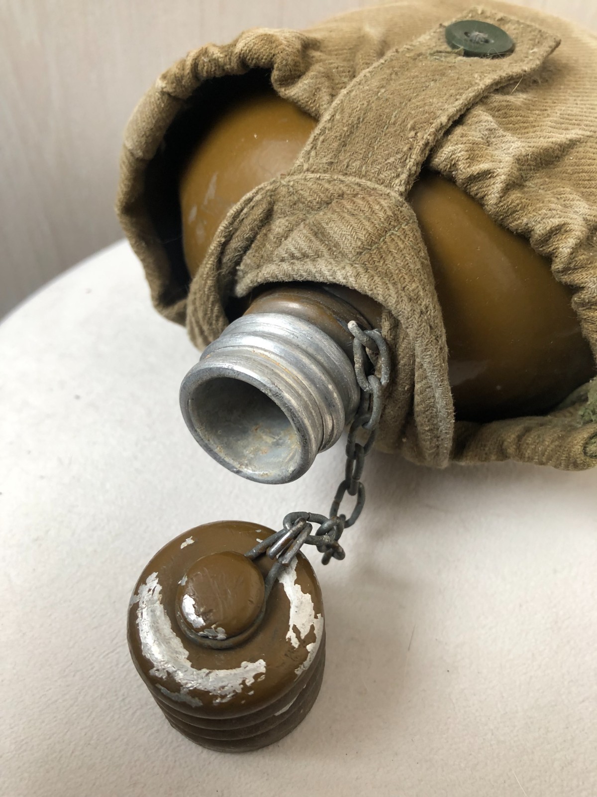 Vintage Soviet Russian Army Gear Water Aluminum Flask Canteen Bottle 1980s USSR