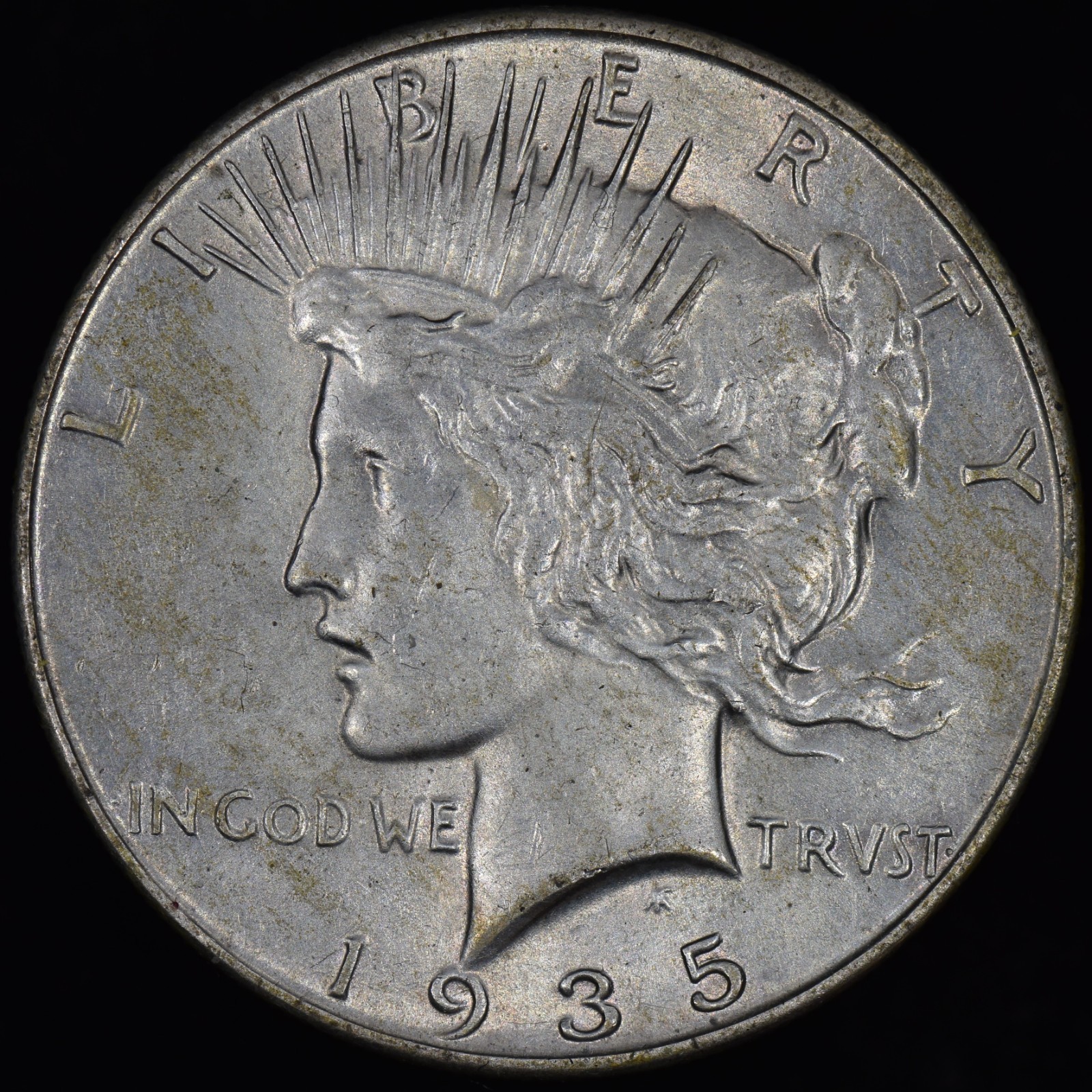 1935-P $1 PEACE SILVER DOLLAR ✪ AU ALMOST UNCIRCULATED ✪ COIN 24BO ◢TRUSTED◣