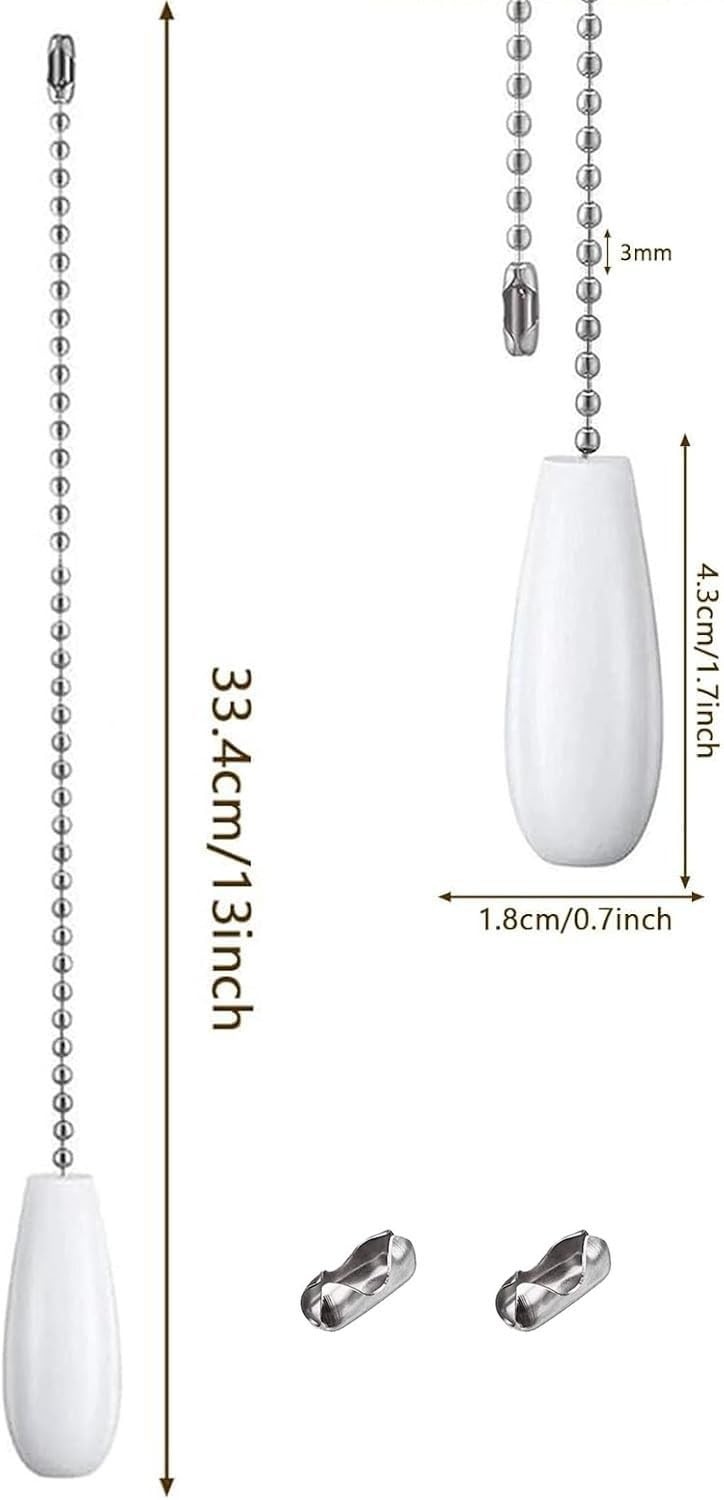 2 Pack Pull Chain String Extension with Connector for Ceiling Fan Light