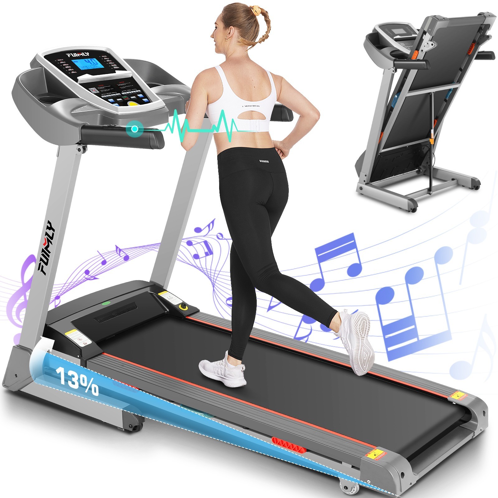 3.25HP/2.5HP Powerful Fitness Treadmill with Incline Electric Running Machine