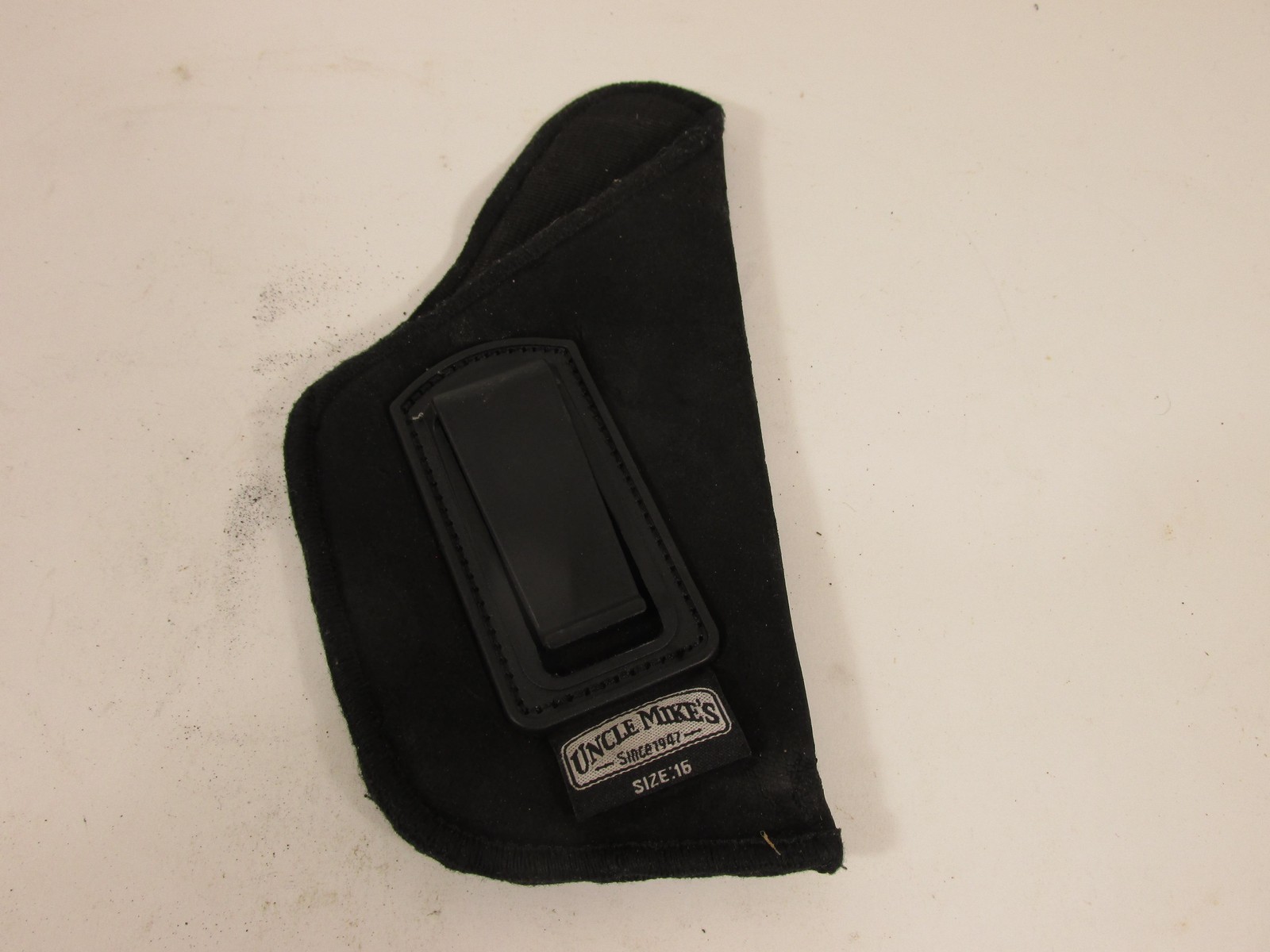 Uncle Mike's Size 16 Black Pistol Handgun Holster Belt Clip Soft Fabric