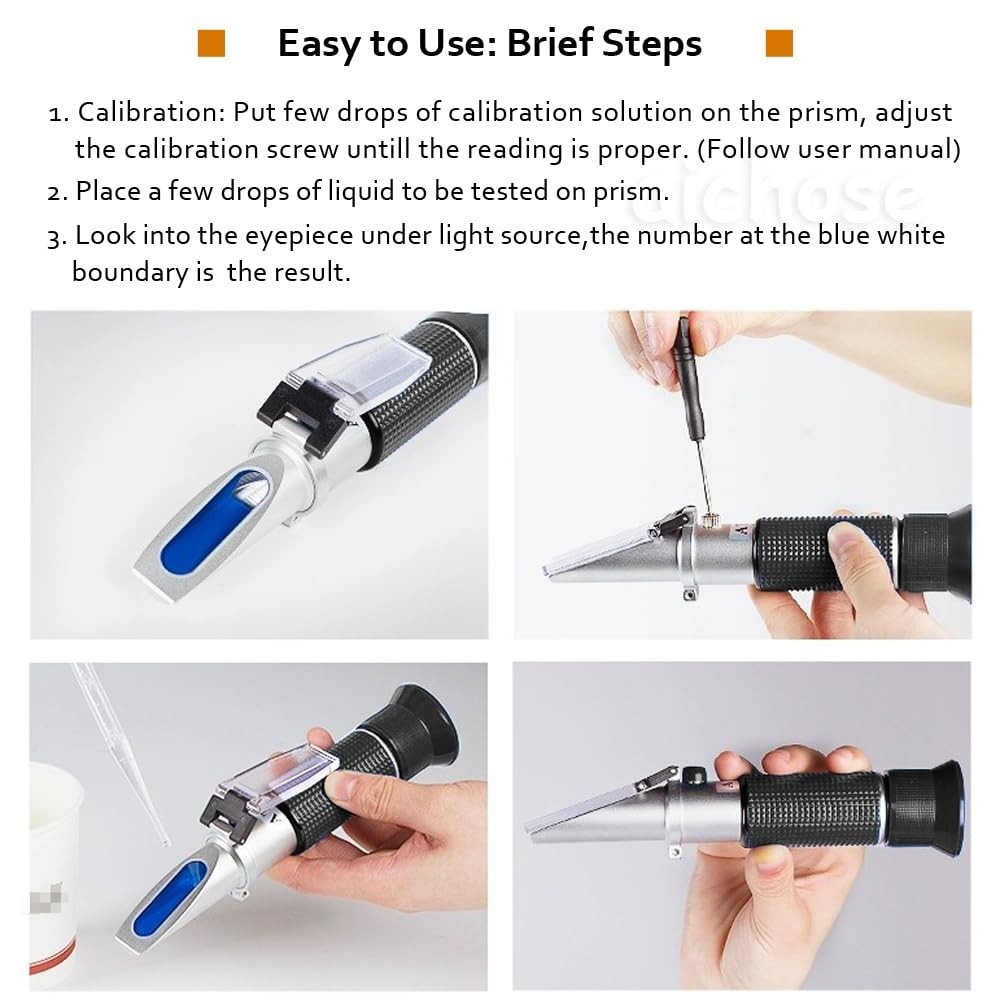 3-in-1 Honey Refractometer for Moisture, Brix & Baume - Precise, Durable, Ide...