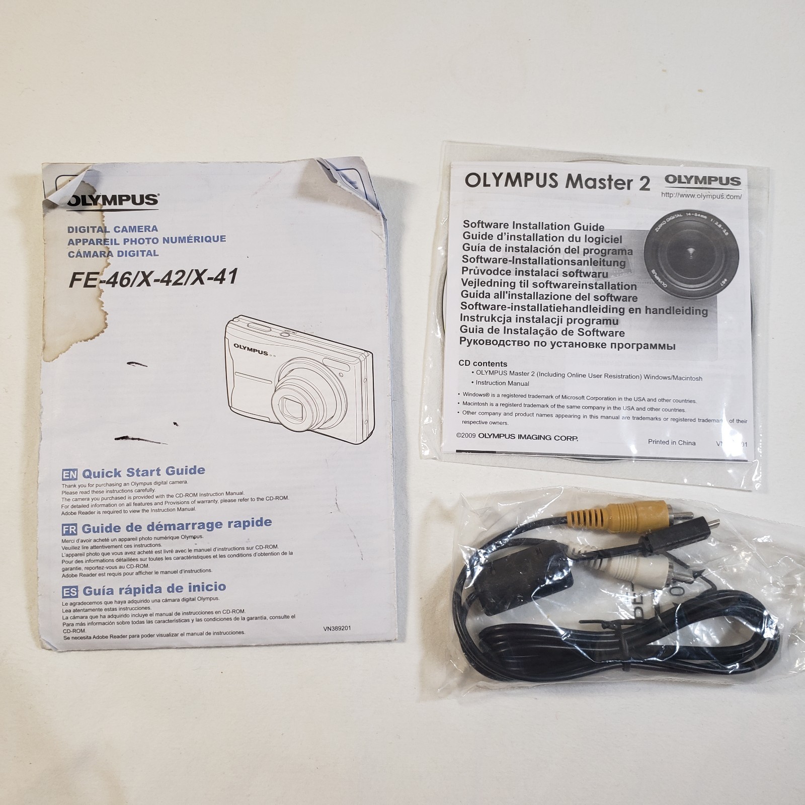 Olympus Master 2 Software Editing & Managing Images Windows Macintosh + AV Cable