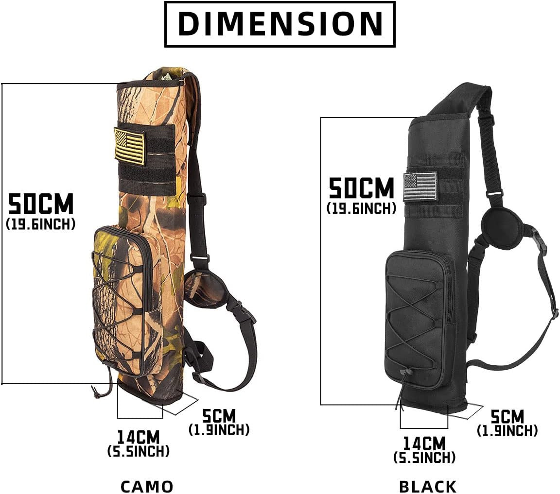 Archery Quiver for Arrows Multi-Function Back with Molle System Tactical Arrow H