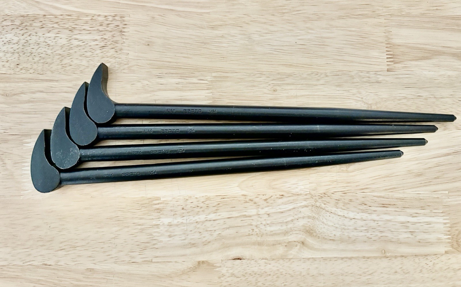 Lot Of 4, Proto J2126 Rolling Head Pry Bar 12” Length