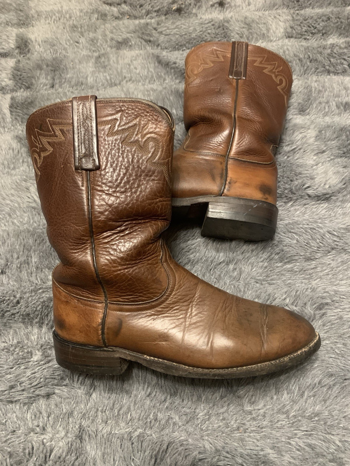 8 EE Lucchese 2000 Brown Leather Classic Cowboy Rodeo  Boots