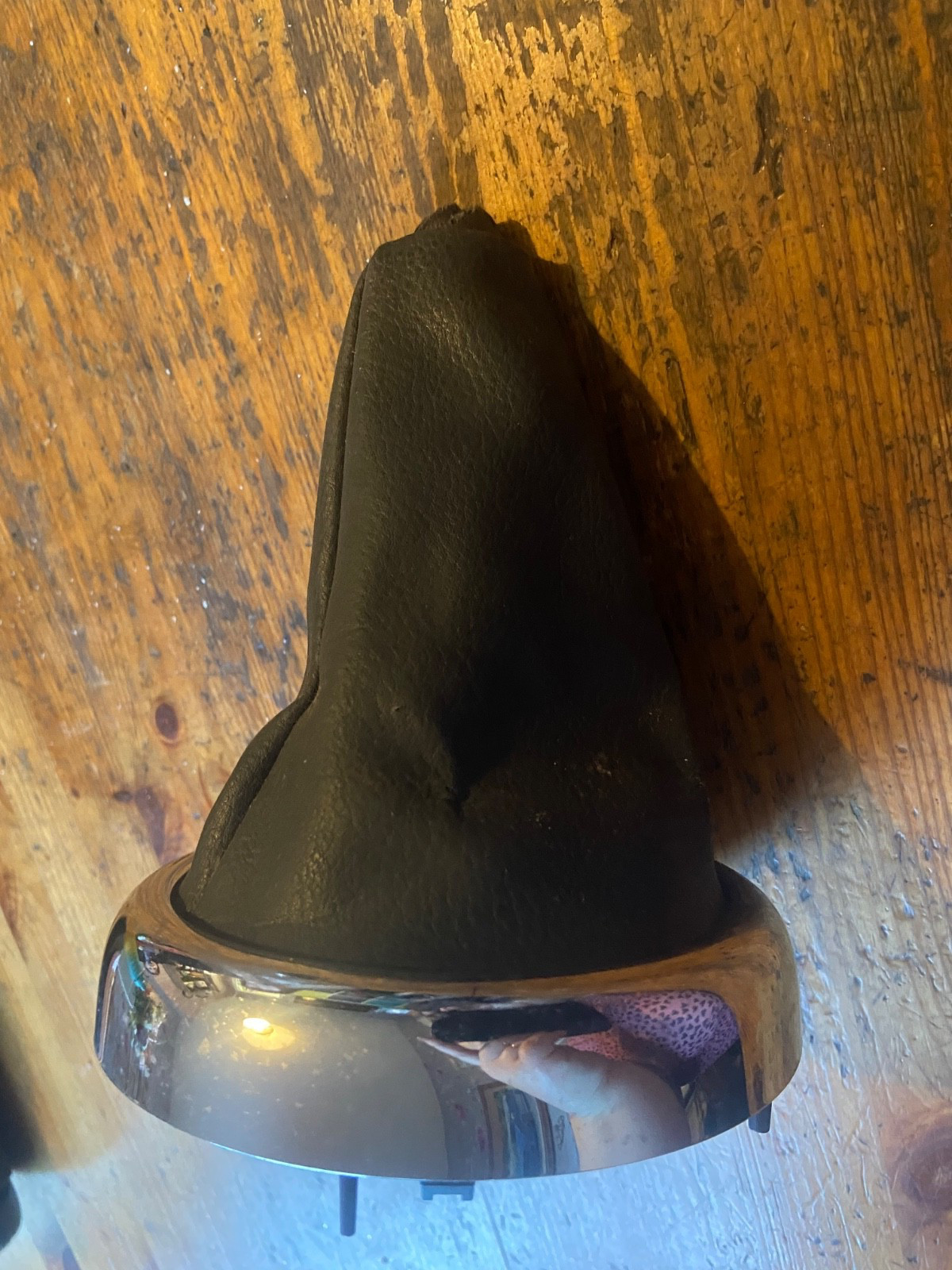Genuine Used MINI Black Leather & Chrome Surround Gear Gaiter R50 R52 R53