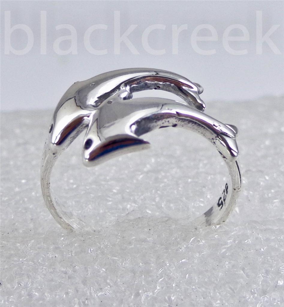 925 Sterling Silver ~ Two Dolphins ~ Adjustable ~ Toe Ring