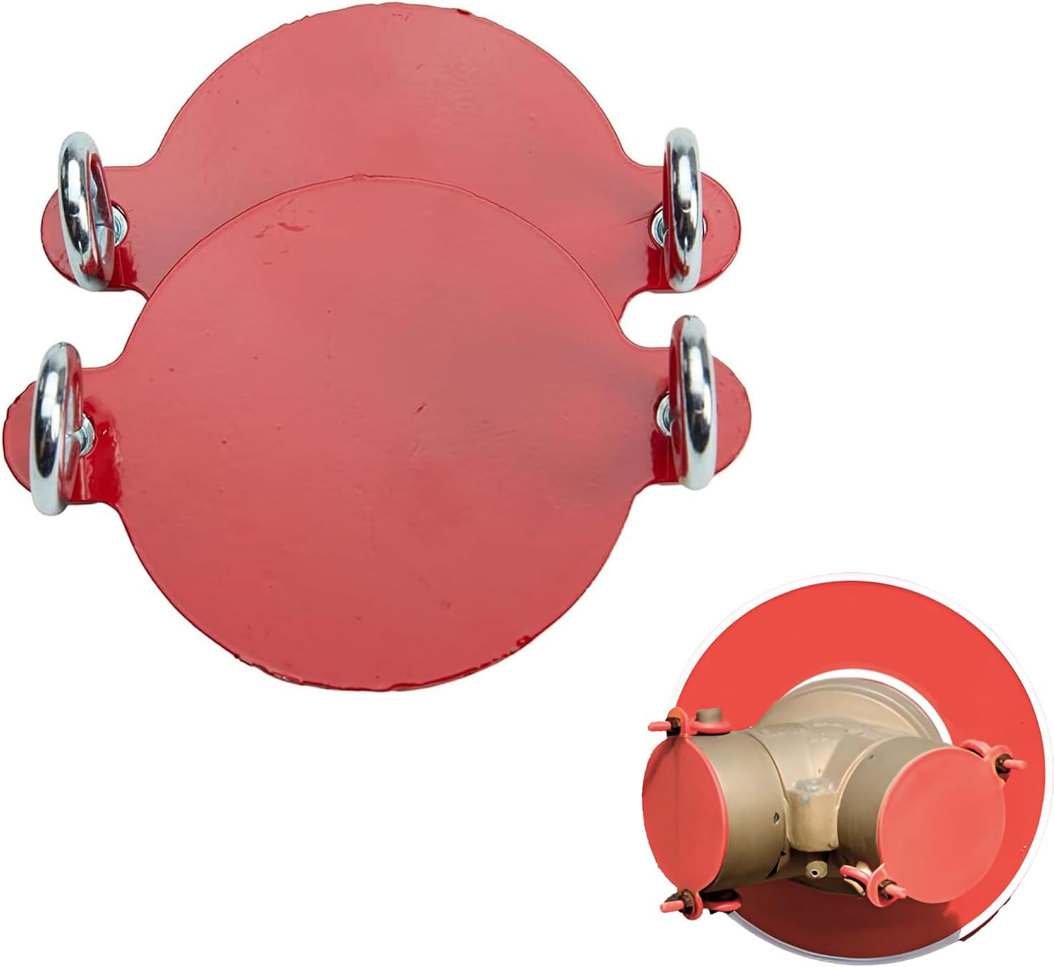 2 Pack Fire Department Connection Caps with Screws Aluminum - Red Fire