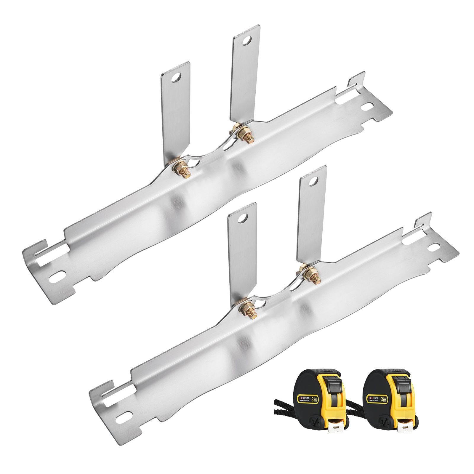 2pc Stainless Steel Toe Alignment Plates with 2 Tapes for Cars Trucks SUVs