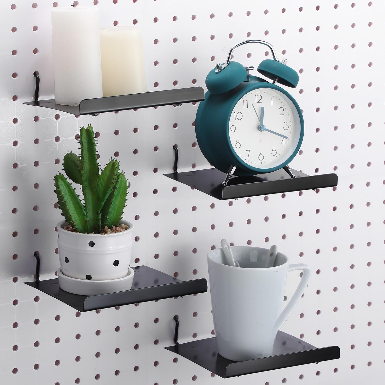 4 Pack Pegboard Shelves Wall Organizer Peg Board Shelf Brackets Pegboard