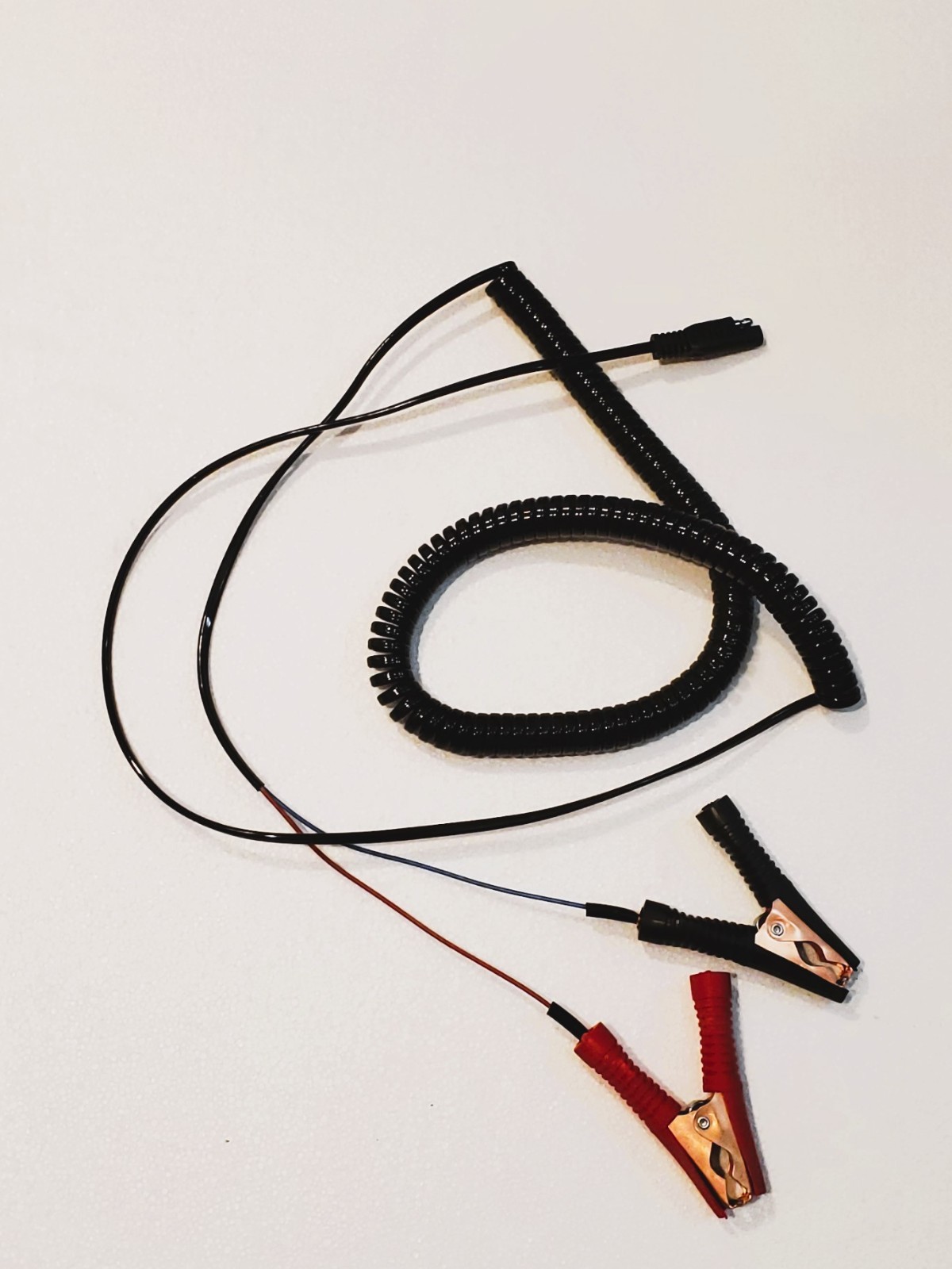 Battery Coiled power extension cord. SAE.  Alligator clips-pdr-Light