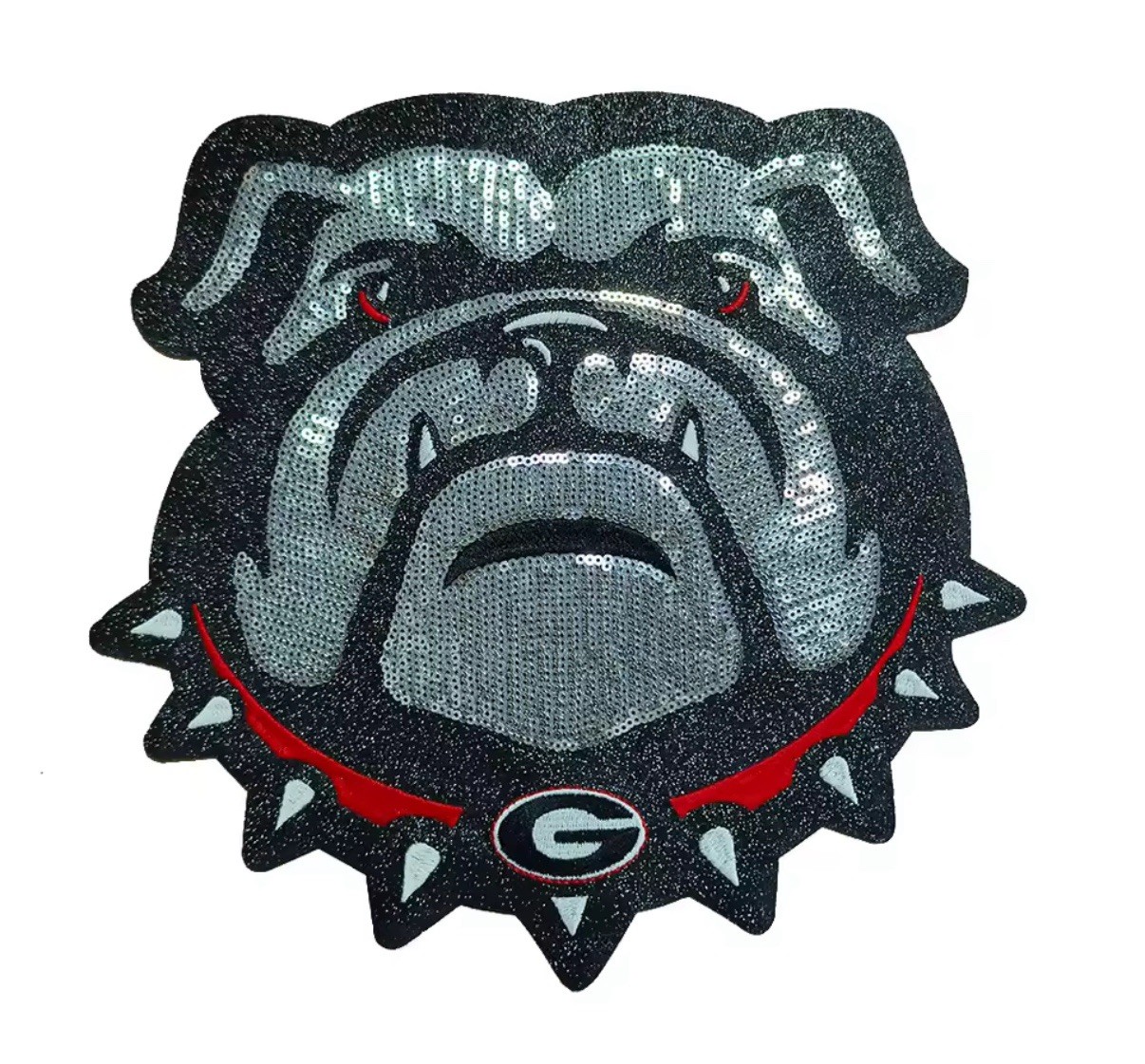 Georgia Bulldogs Iron-On Sequined Appliqué Patch, XLarge, 10 Inches