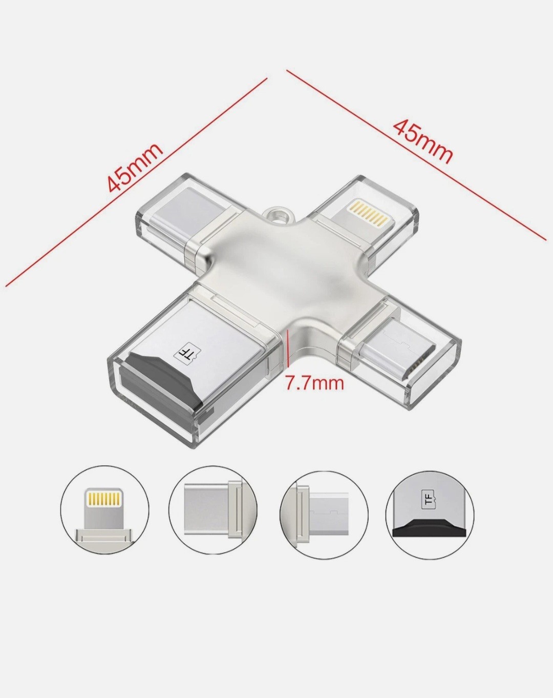 USB 3.0 TF/SD 64GB Card Adapter Flash Drive Type-C OTG iPhone&Android PC