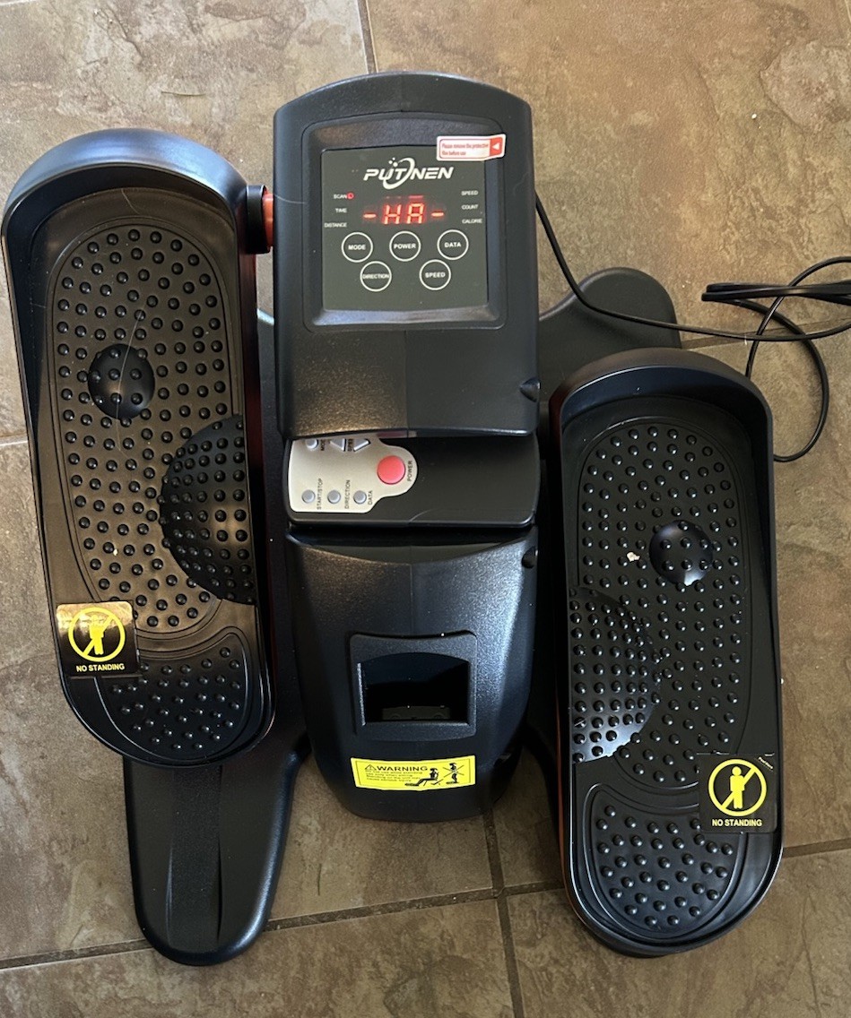 Compact Under Desk Elliptical Black And Orange Digital Tracker Display Remote