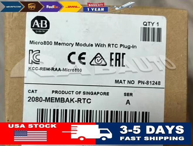 1PCS Allen Bradley 2080-MEMBAK-RTC Memory Module With RTC Plug-In Factory Sealed