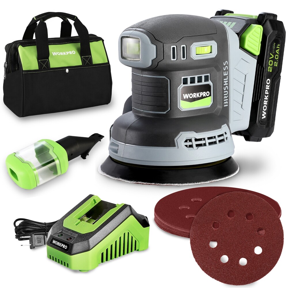 Cordless Random Orbital Sander Brushless 6 Variable Speeds 6000 to 12000 OPM