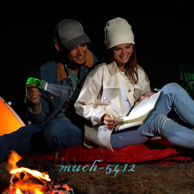 Hand Crank Pressing Dynamo Portable LED Camping Flashlight Manual Torch Light