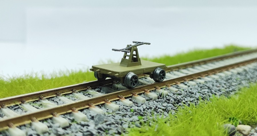 HO Scale 1/87 3D Printing Hand-Cranked Track Car Model Train Model Accessories