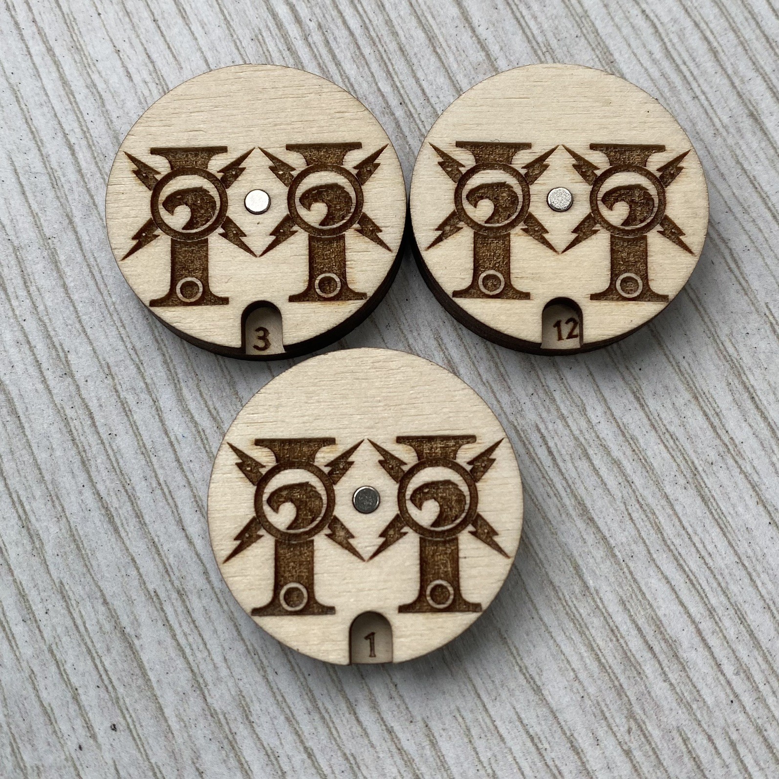 Warhammer 40k adeptus custodes 0-20 engraved wound counter wooden tracker set