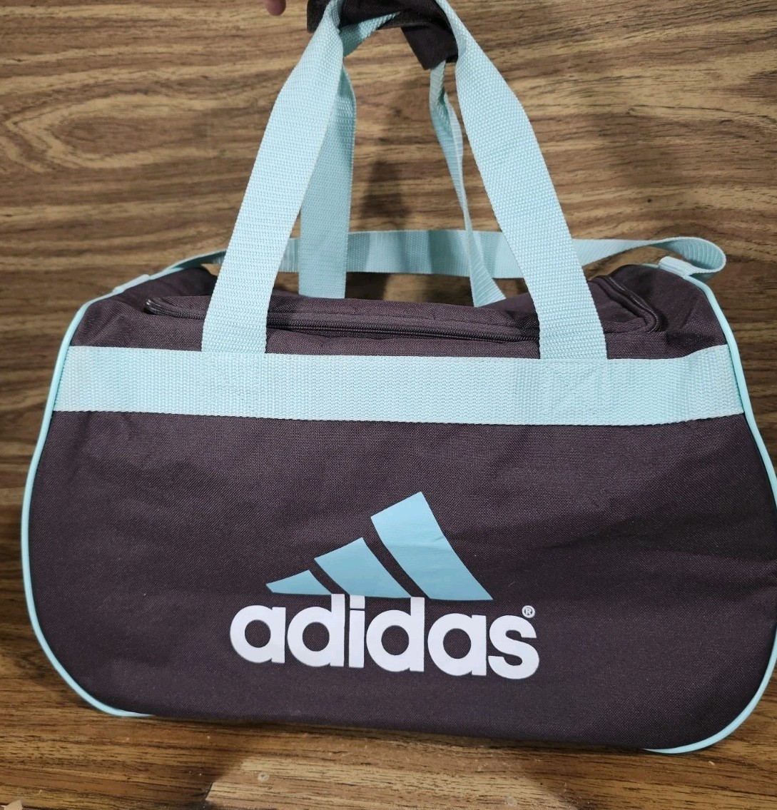 Adidas Duffle Bag Brown Teal Gym Travel Overnight Luggage Bag 18"x10"x11"