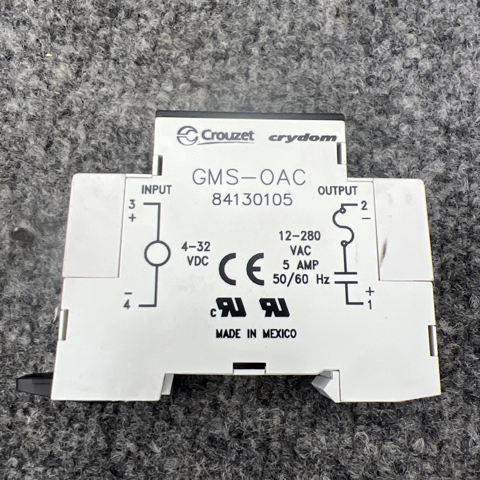 Crouzet GMS-OAC Relay Module 4-32VDC Input, 12-280VAC Output, 5A, Display LED