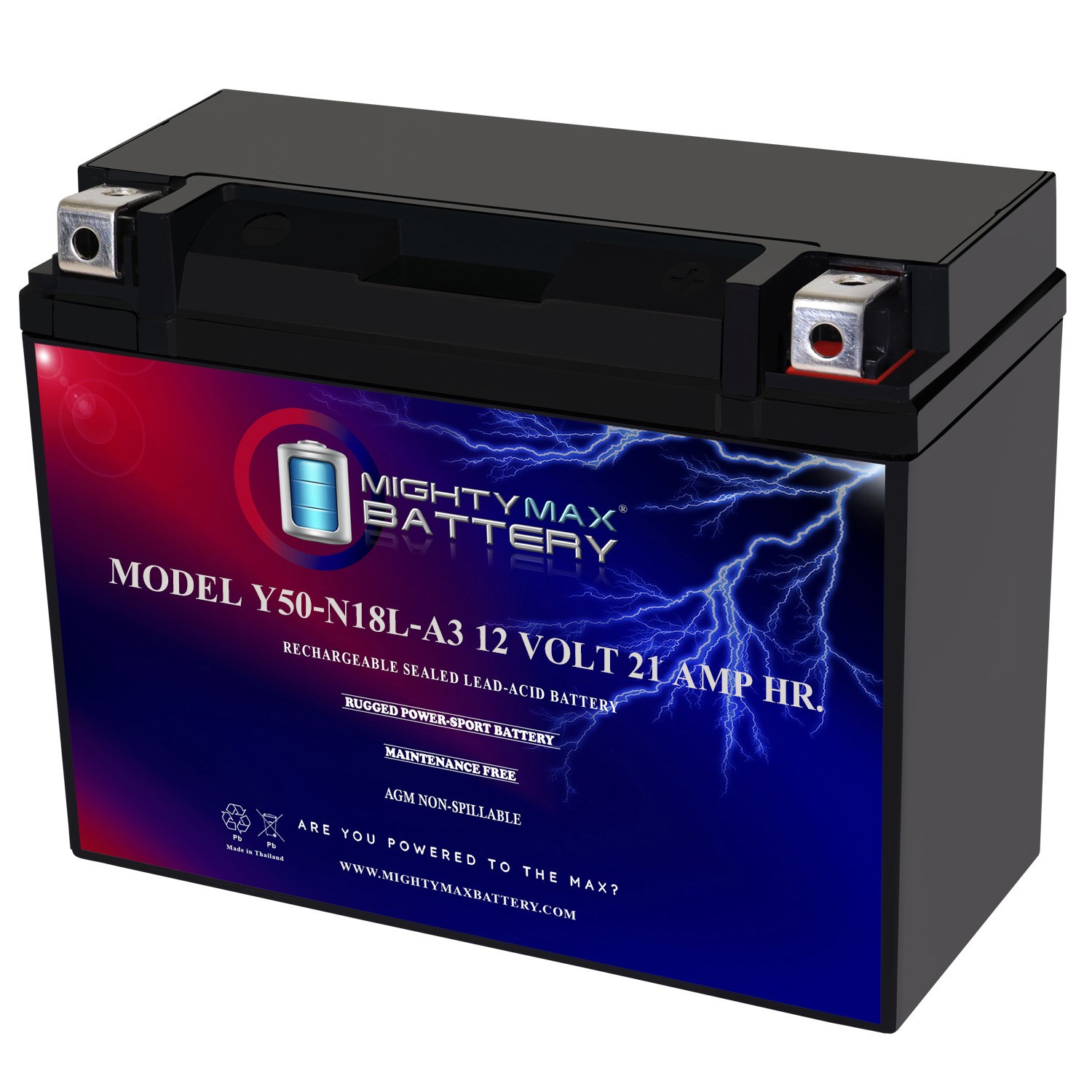 Mighty Max Y50-N18L-A3 Motorcycle Battery for Honda 1100cc GL1100 Gold Wing 1982