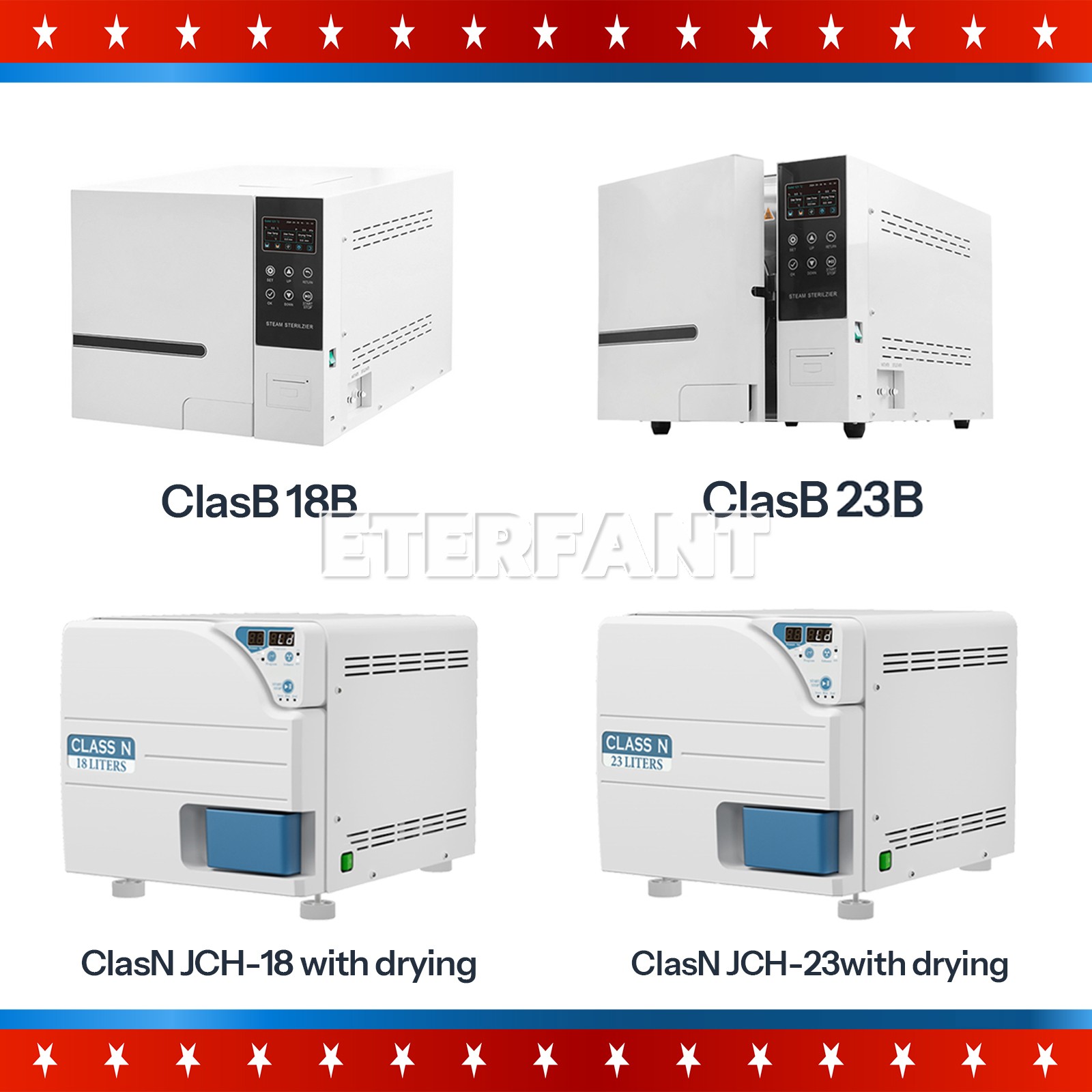 18/23L ClassN/B Dental Medical Autoclave Steam Sterilizer with Drying Function