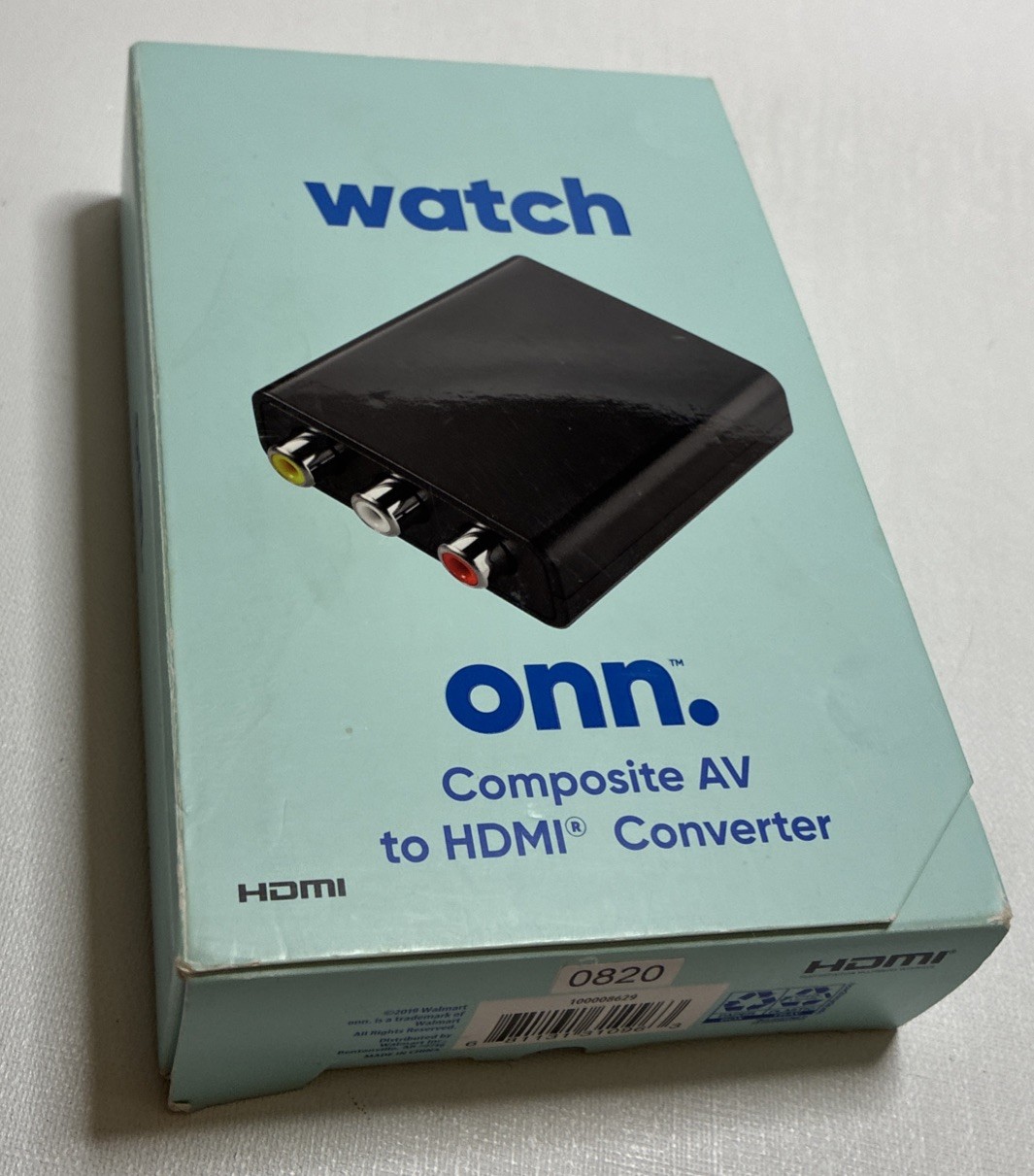 Onn Composite AV To HDMI Adapter 1080P HD Quality (100008629) New OPEN BOX