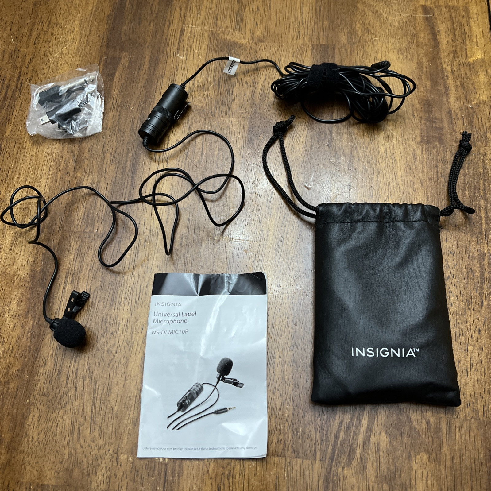 Insignia NS-DLMIC10P Omnidirectional Lapel Microphone - Black