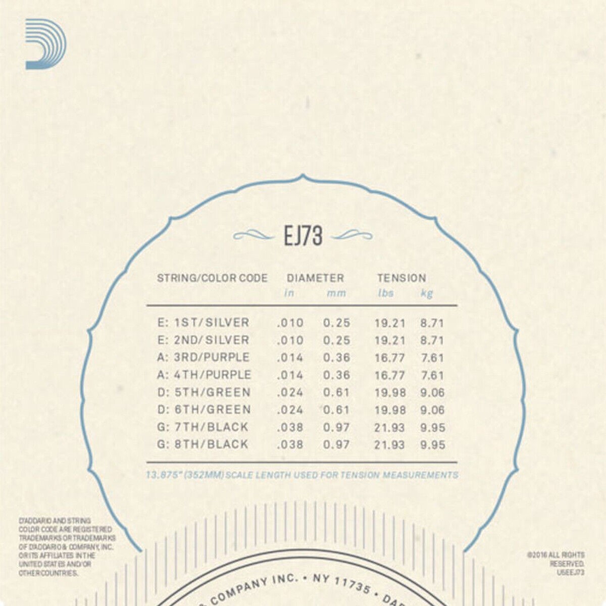 D'Addario Mandolin Strings 2 Sets EJ73 Light .010-.038