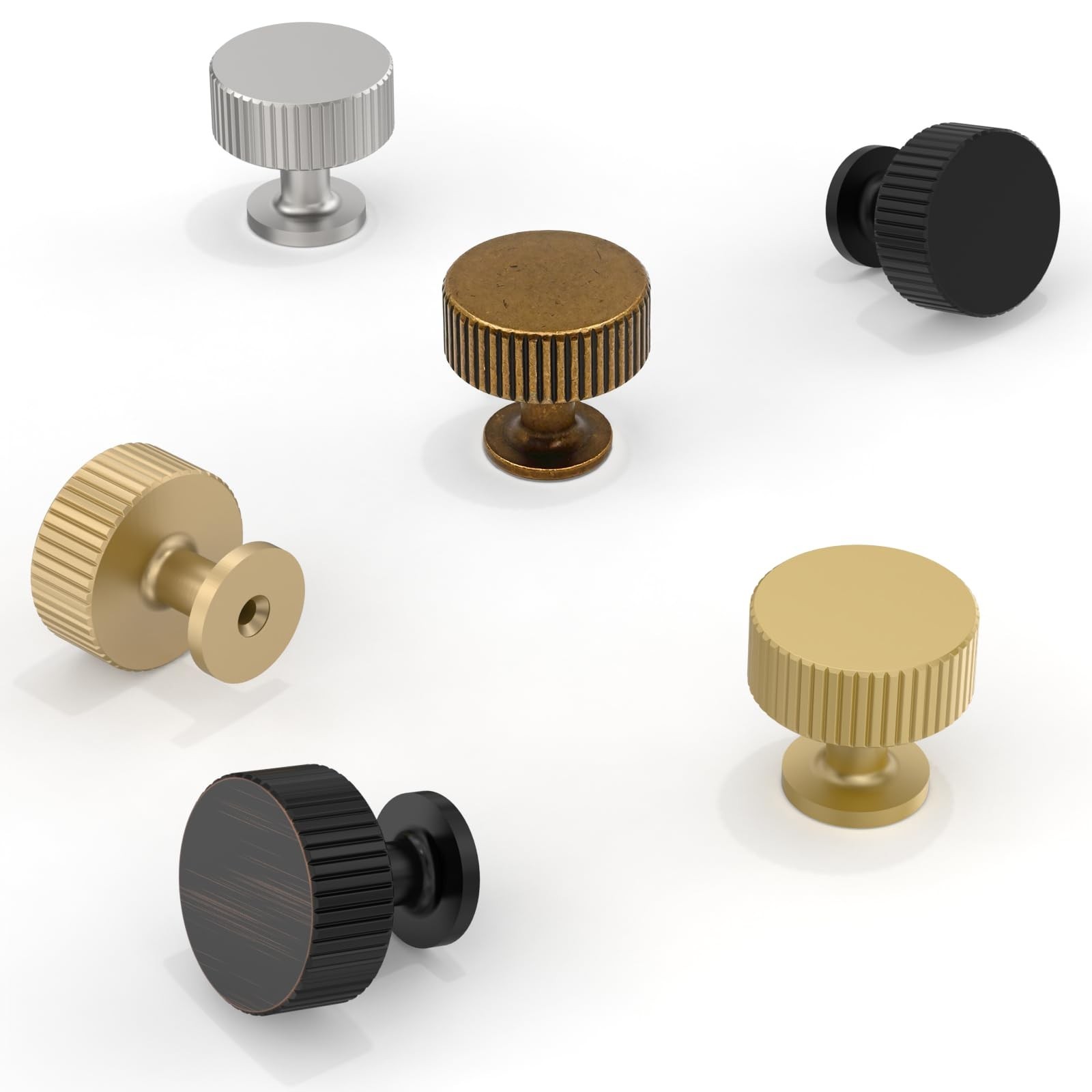 10 Pack Matte Black Cabinet Knobs 1-1/10 Inch(28mm) Single Hole Cabinet Pulls...