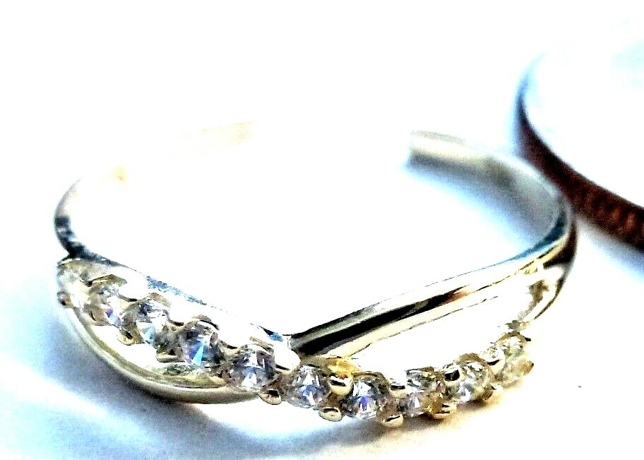 10Kt Yellow Gold Cubic Zirconia Wave Adjustable Toe Ring-FREE SHIPPING