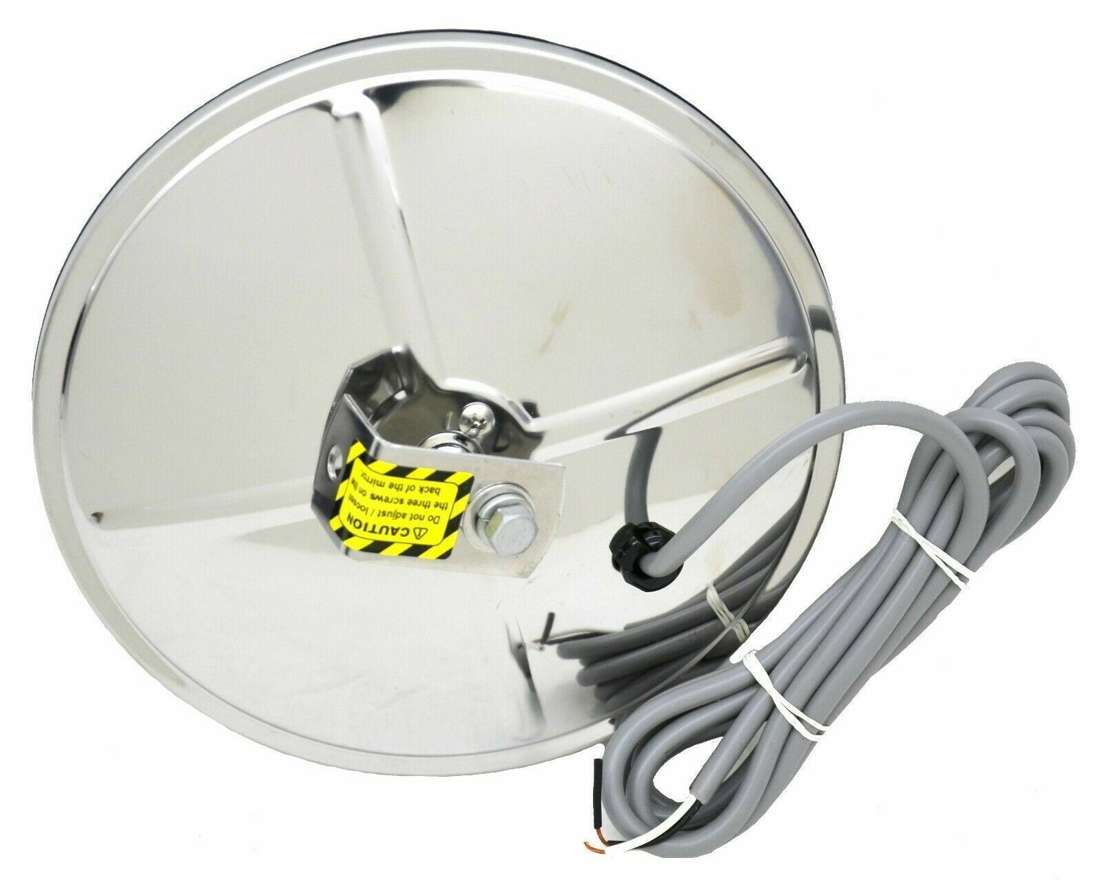 Heated Round Convex 8" Mirror 5/16" Center Mount Stainless Steel GG#33082 Each
