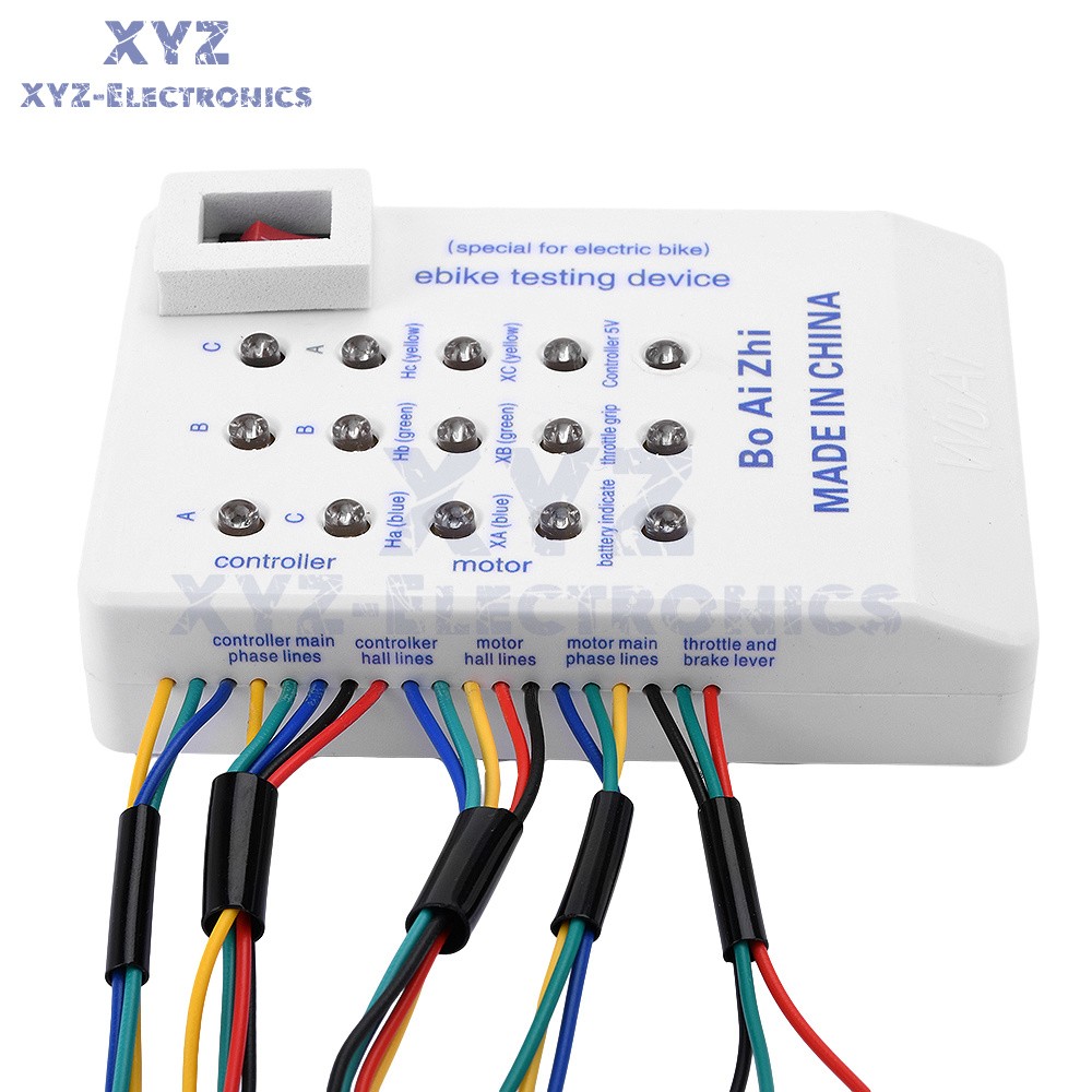 24-72V Ebike Brushless Motor Controller Tester Electric Hall Tester Detector