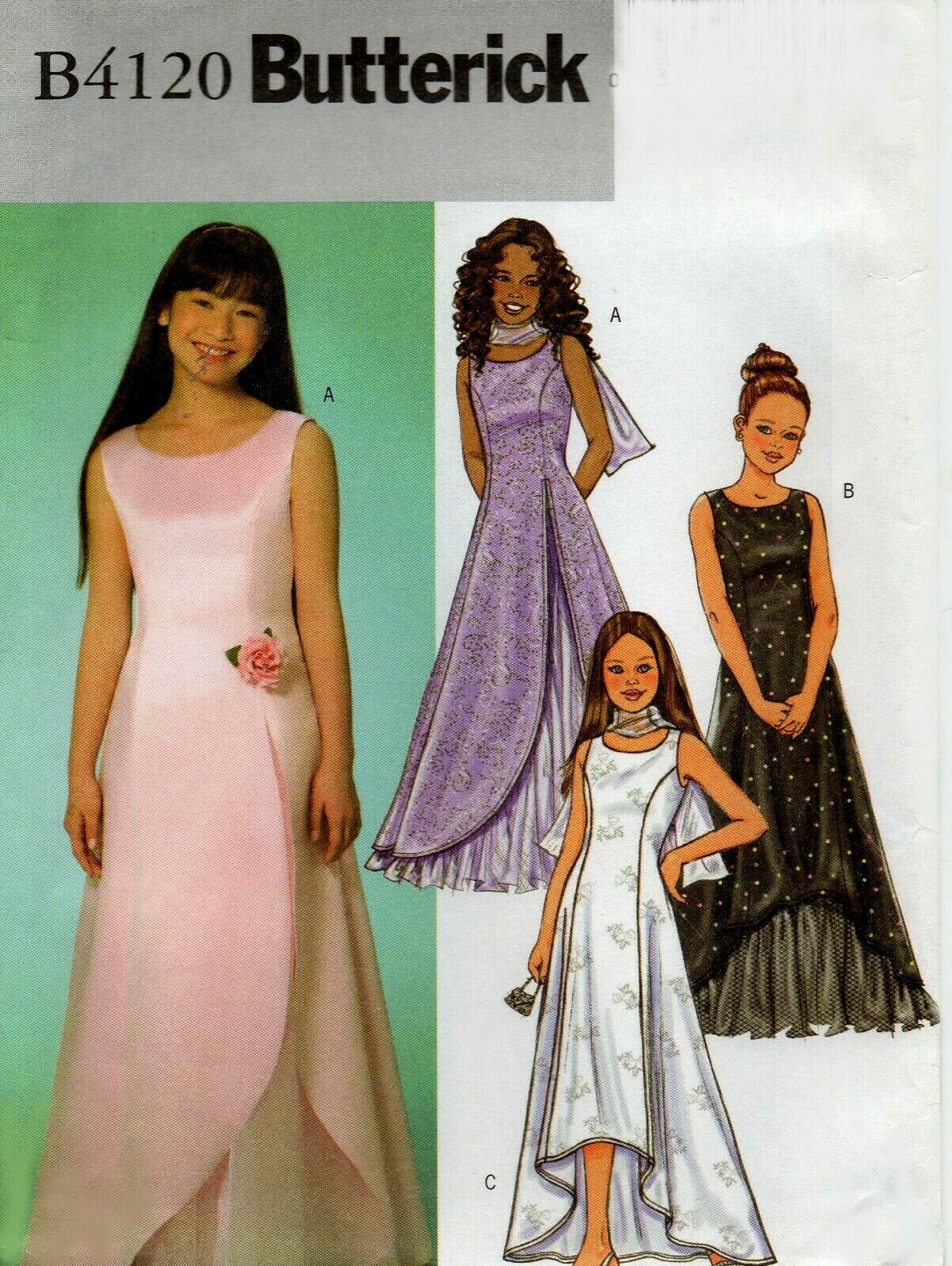 2004 Flower Girls Wedding Formal Dress U-Pick Size 7-16 Butterick 4120 OOP