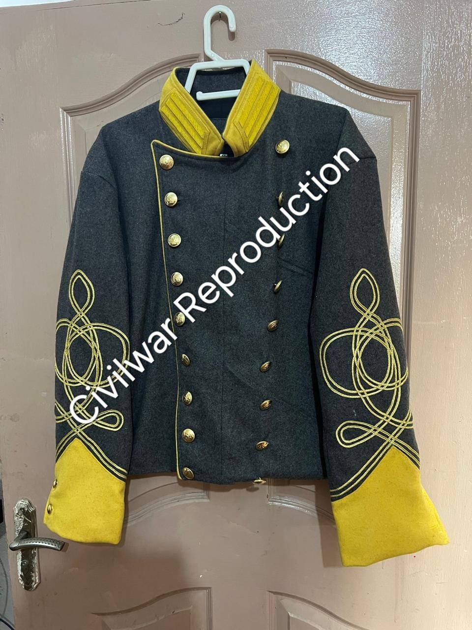 CivilWar Confederate Cavalry Genral Officer Shell Jacket Captain Collar Insignia
